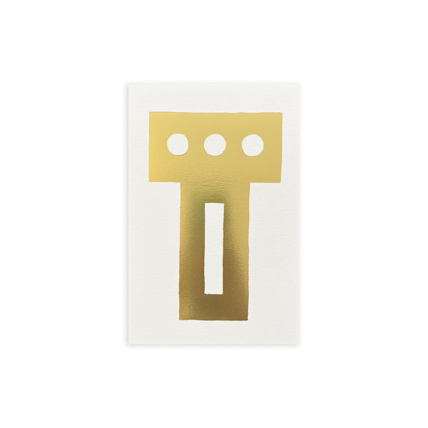 SHAPES #03 GOLD, Hot Stamping Print, 10 x 15 cm – by Damien Poulain