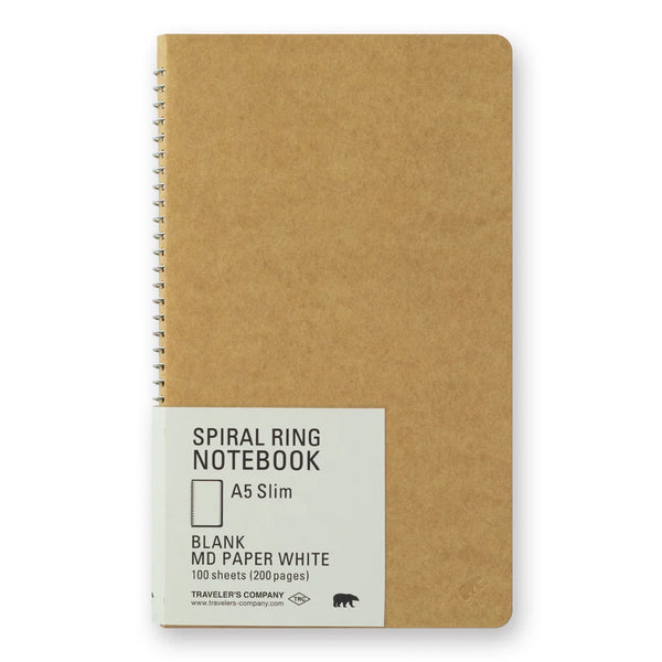 SPIRAL RING NOTEBOOK A5 Slim, MD White — by Traveler's Company