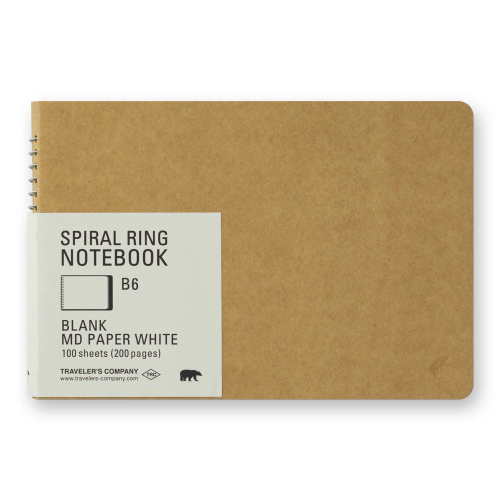 SPIRAL RING NOTEBOOK B6, MD White — by Traveler's Company