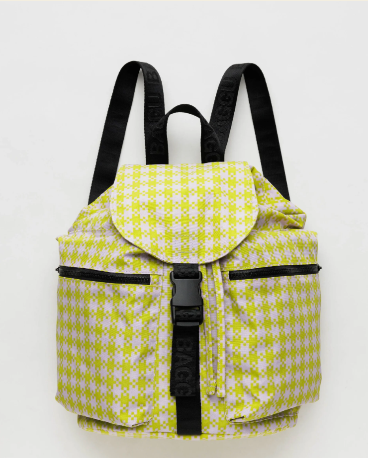 SPORT BACKPACK PINK PISTACHIO PIXEL GINGHAM by Baggu Paperole