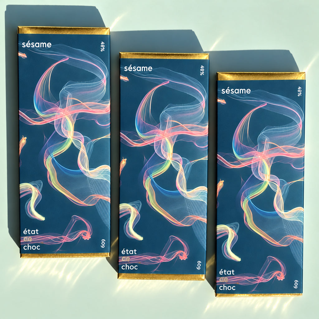 SESAME MILK CHOCOLATE BAR 60G — by État de Choc