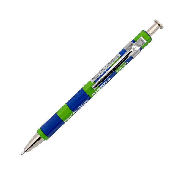SLIP-ON WOODEN BALLPOINT PEN (Blue and green) — by Sierra
