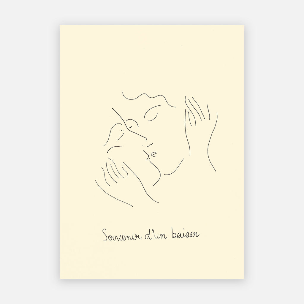 SOUVENIR D'UN BAISER (Original Drawing) 8.25" x 11.5" — by Isabelle Feliu