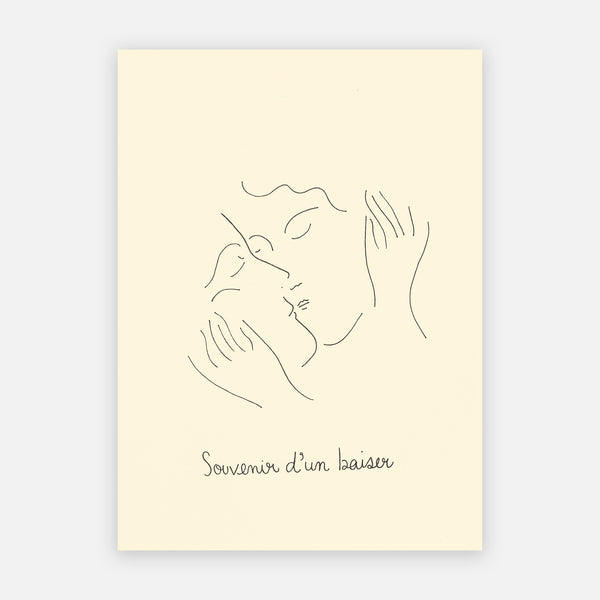 SOUVENIR D'UN BAISER (Original Drawing) 8.25" x 11.5" — by Isabelle Feliu