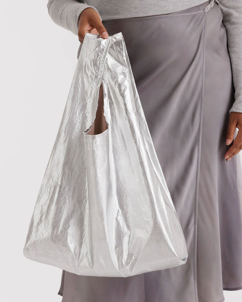 STANDARD "CHROME METALLIC" REUSABLE BAG — by Baggu