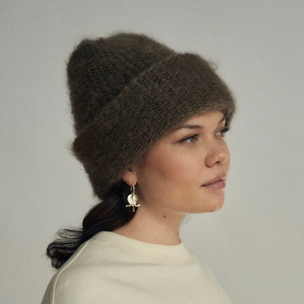 CLOUD MOHAIR BEANIE – Taupe — by Heirloom Hats