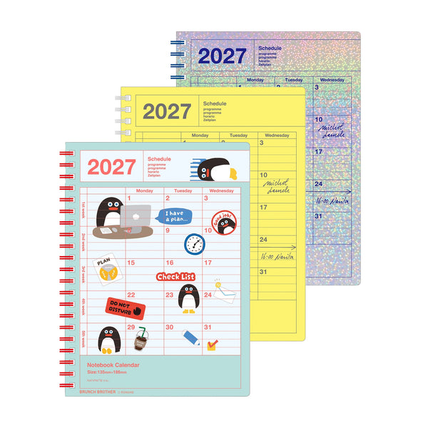 MONTHLY VERTICAL NOTEBOOK CALENDAR 2027 - 12 MONTHS, B6 (Multiple Colors) — by MARK'S