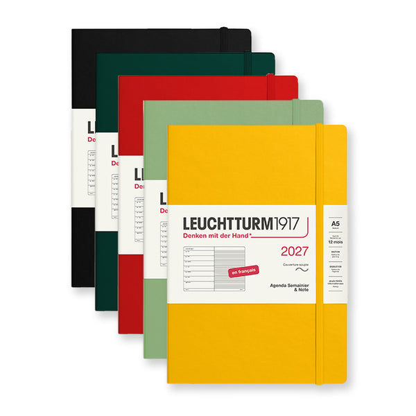 AGENDA ET CARNET DE NOTE  MOYEN (A5) 2027, 12 mois, Couverture souple - FRANÇAIS (Plusieurs couleurs) — par Leuchtturm 1917