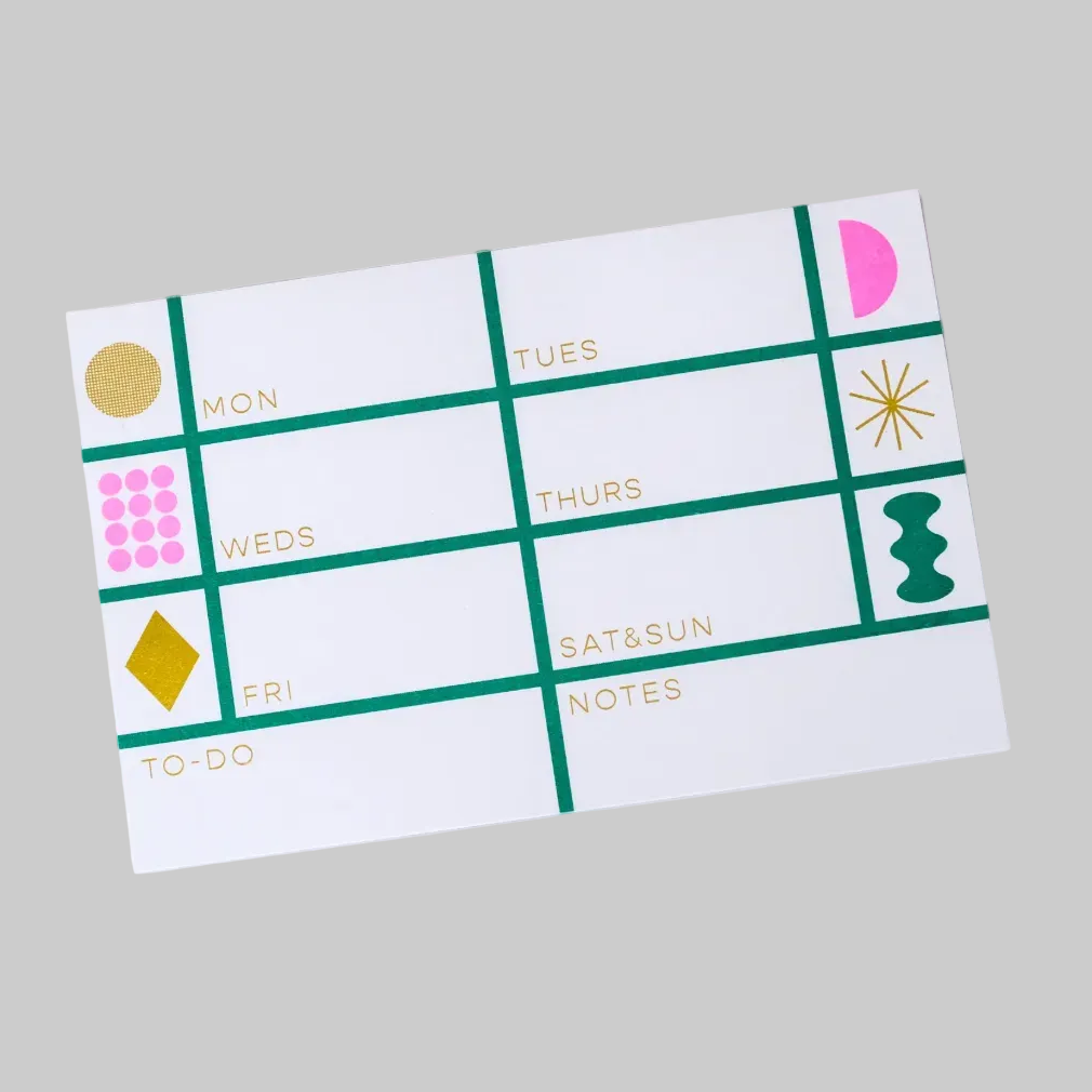 WEEKLY NOTEPAD - Green — by Mezzaluna Studio