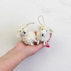 WHITE WOOLY SHEEP - HANGING FELT ORNAMENT — by The Winding Road