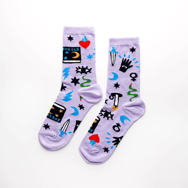 SOCKS "WITCHY MYSTIC SPELLS CREW" — by Yellow Owl Workshop