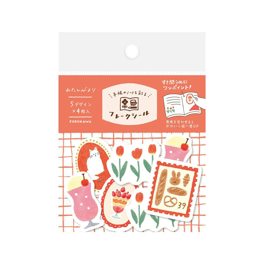 WASHI FLAKE STICKERS – Red — by Furukawashiko