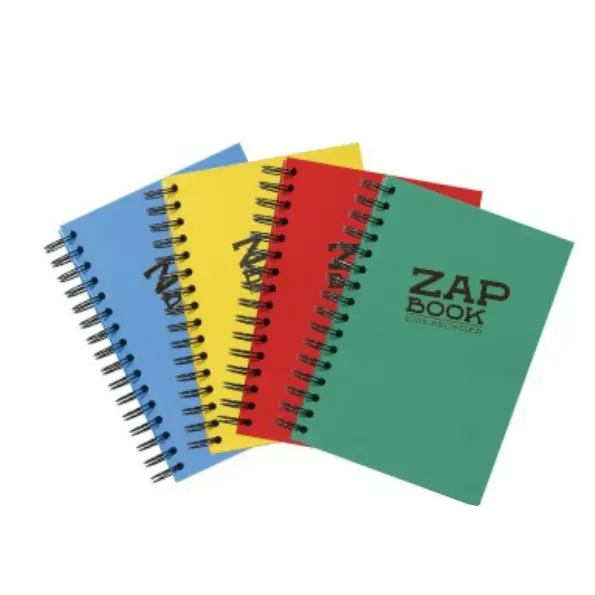 CARNET DE CROQUIS ZAP BOOK A6 PAGES BLANCHES 100% RECYCLÉ AVEC RELIURE SPIRALE (plusieurs couleurs) — par Clairefontaine