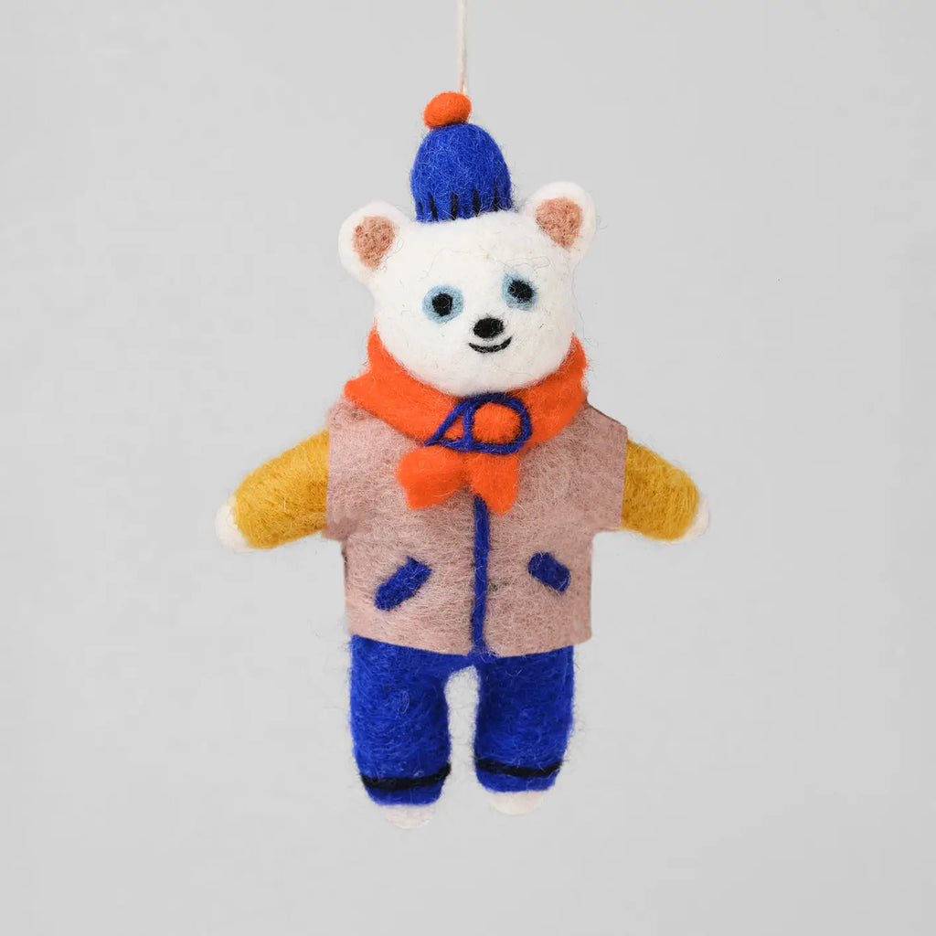 BEAR  HANGING FELT ORNAMENT— by Alice Bowsher