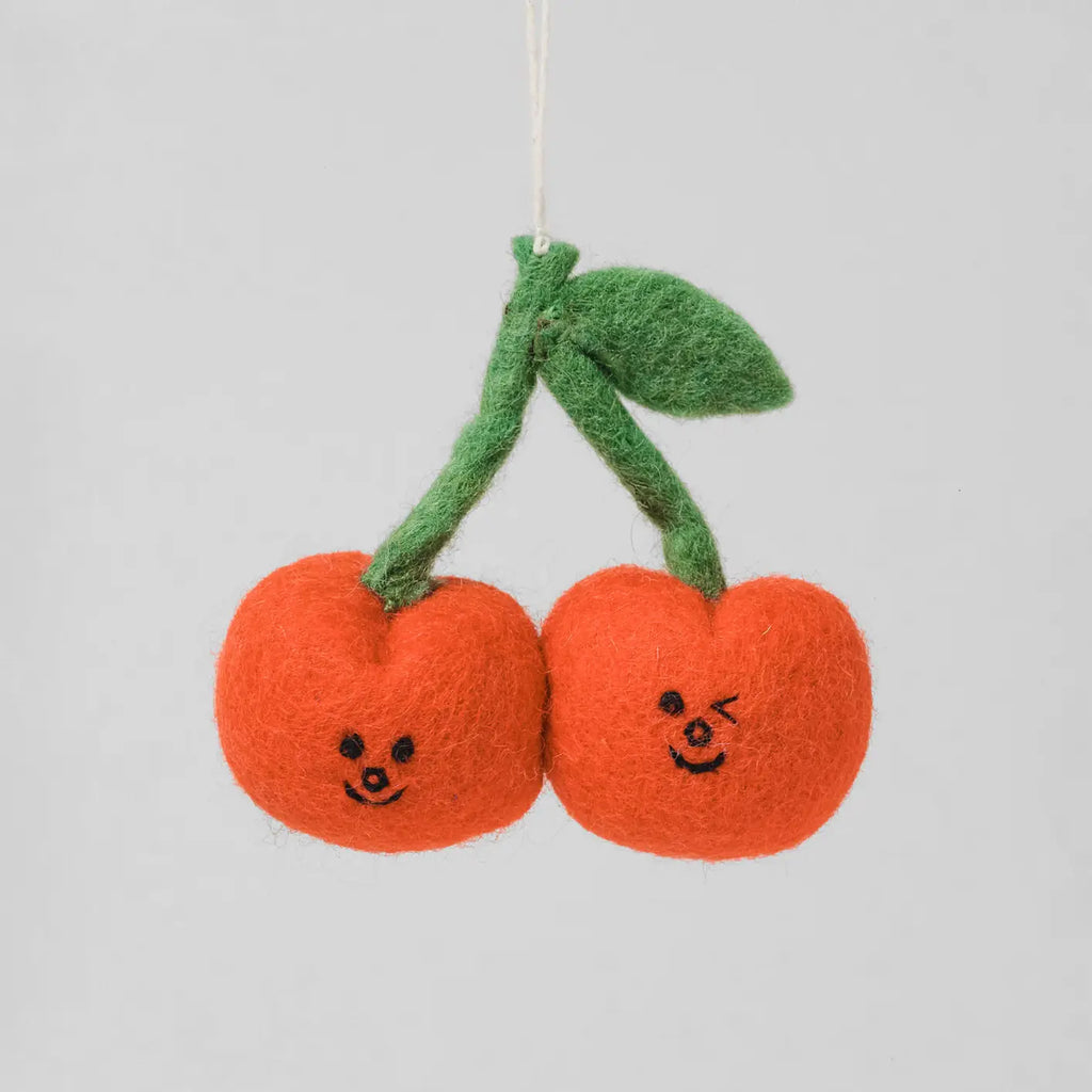 CHERRIES HANGING FELT ORNAMENT— by Holly St Clair