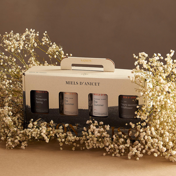 COFFRET SAISON (Quatre pots de 340g) — par Miels d'Anicet
