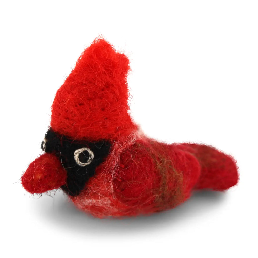 HANGING FELT ORNAMENT - CARDINAL BIRD — by Gry & Sif