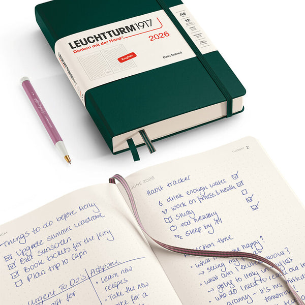 DAILY PLANNER DOTTED MEDIUM (A5) 2026, HARDCOVER (Multiple Colors) ENGLISH — by Leuchtturm1917