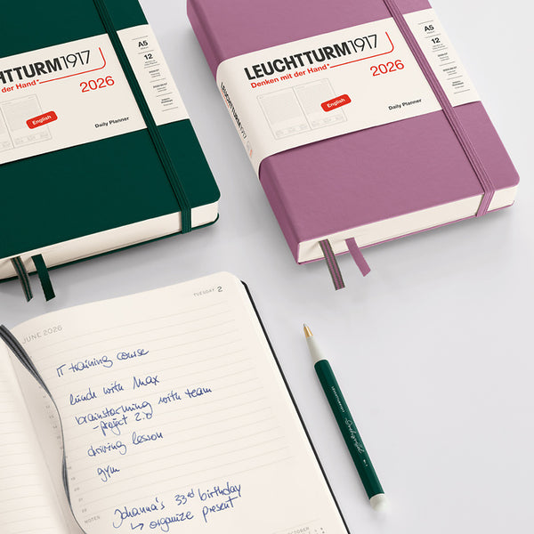 DAILY PLANNER MEDIUM (A5) 2026, HARDCOVER (Multiple Colors) ENGLISH — by Leuchtturm1917