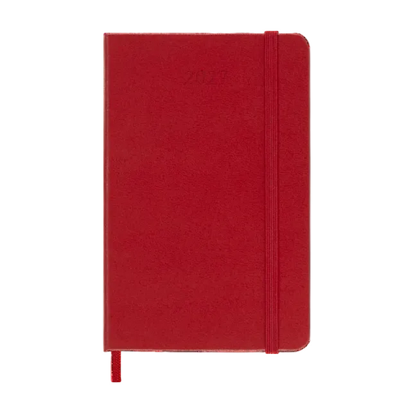 AGENDA JOURNALIER 2027 – FORMAT DE POCHE, COUVERTURE RIGIDE, ROUGE ÉCARLATE — par Moleskine