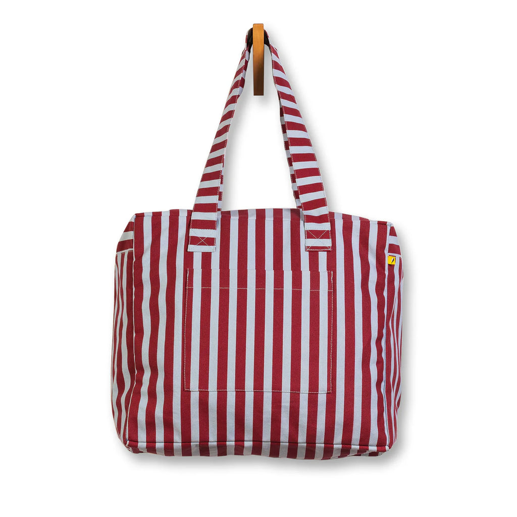 DAYTRIP TOTE (Awning Stripe Chili Pepper) — by FLUF