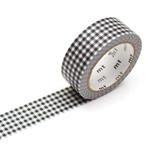 MT WASHI TAPE DELICATE CHECKERED BLACK — by Kamoi Kakoshi