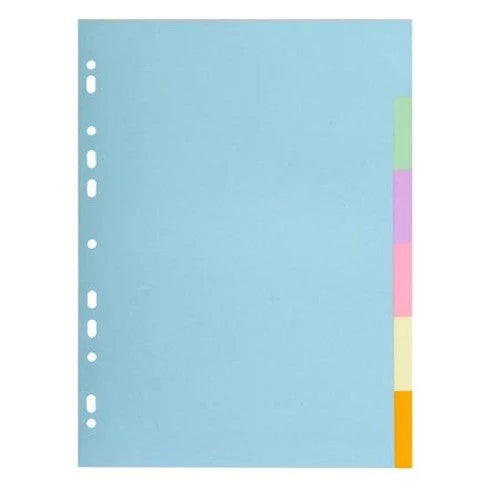 6 INDEX POUR CLASSEUR A4 - Couleurs assorties — par Exacompta