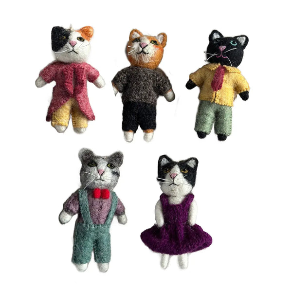 CHAT ÉLÉGANT - ORNEMENT EN FEUTRE (Plusieurs couleurs) — par The Winding Road