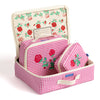 PINK VICHY SUITCASE WITH ROSES (different sizes) — by La fée raille