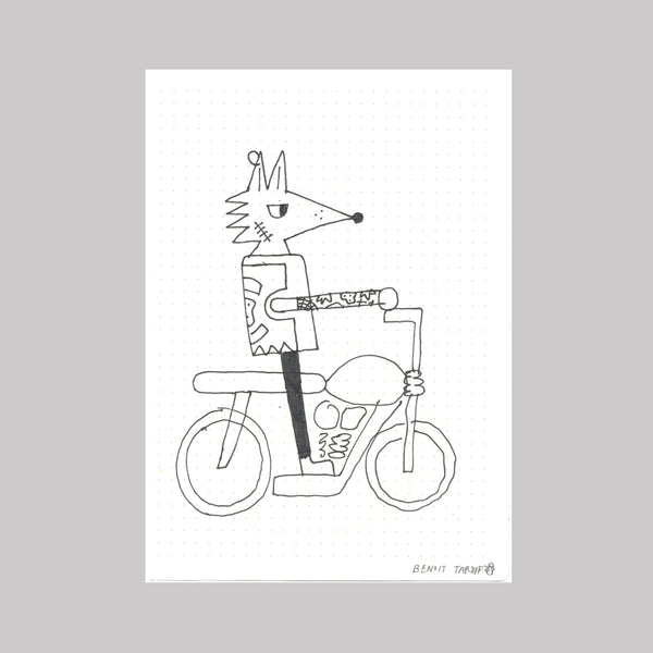 Fox Biker (Dessin original) — par Benoit Tardif