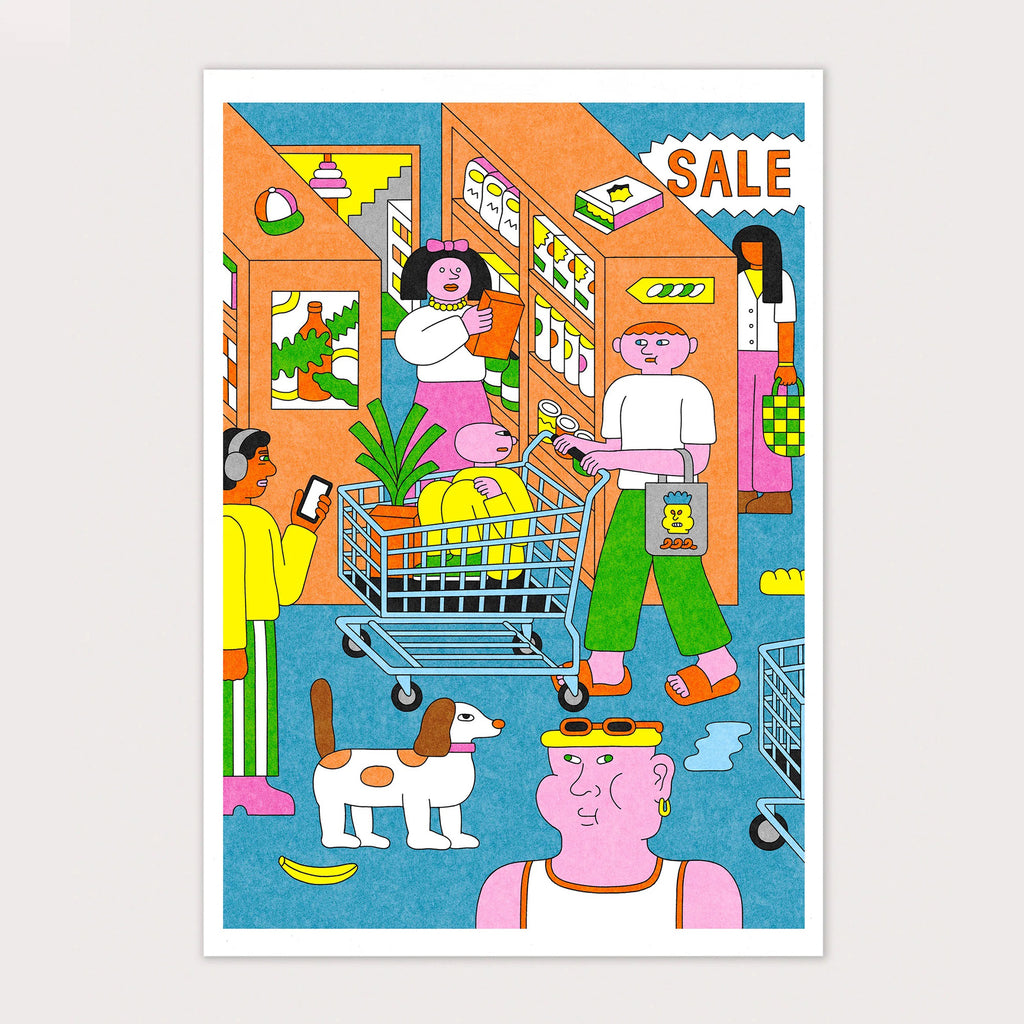 GROCERY PEOPLE, 29,7 x 42 cm (A3) – by Soña Lee