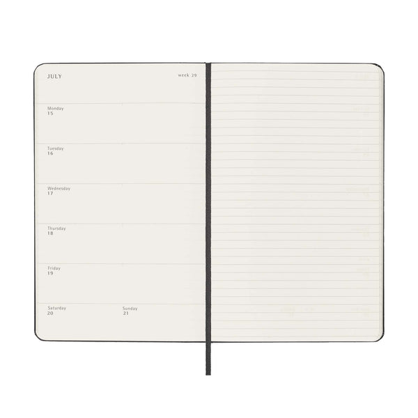 WEEKLY NOTEBOOK 2024-25 BLACK HARD COVER (multiples sizes) — by Molesk ...