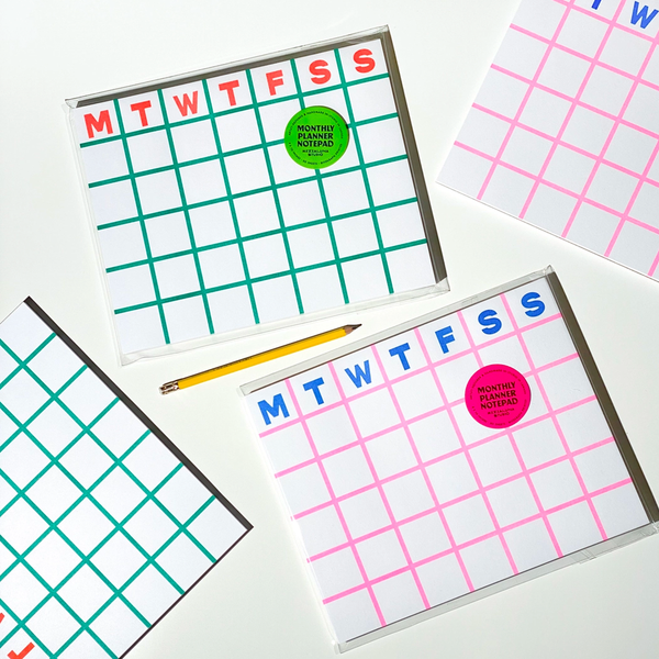 MONTHLY NOTEPAD (Multiple Colors) — by Mezzaluna Studio