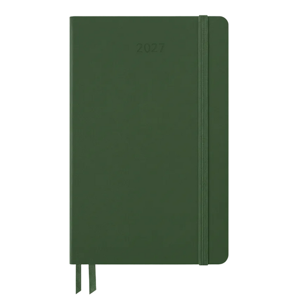 AGENDA JOURNALIER 2027 – FORMAT LARGE, COUVERTURE RIGIDE, VERT MYRTE — par Moleskine