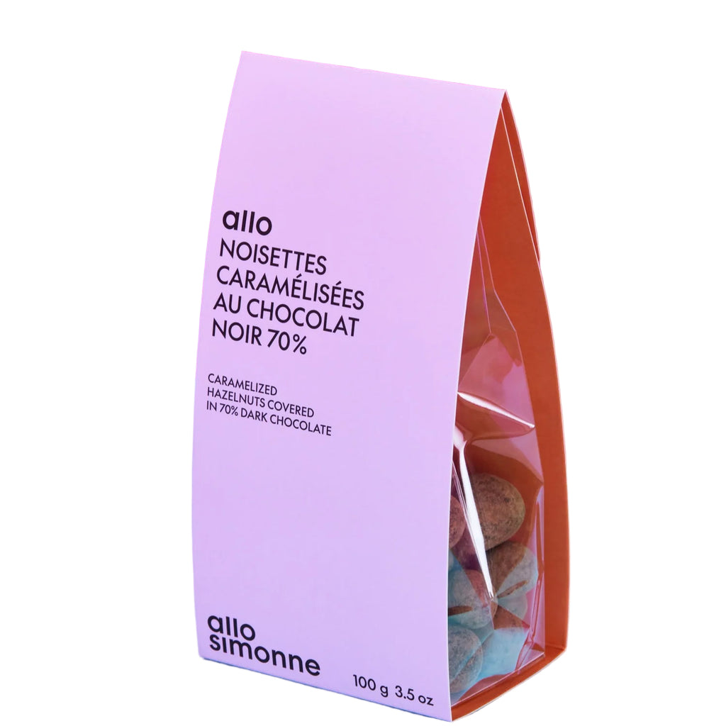 CARAMELIZED HAZELNUTS COVERED IN 70% DARK CHOCOLATE — by Allo Simone