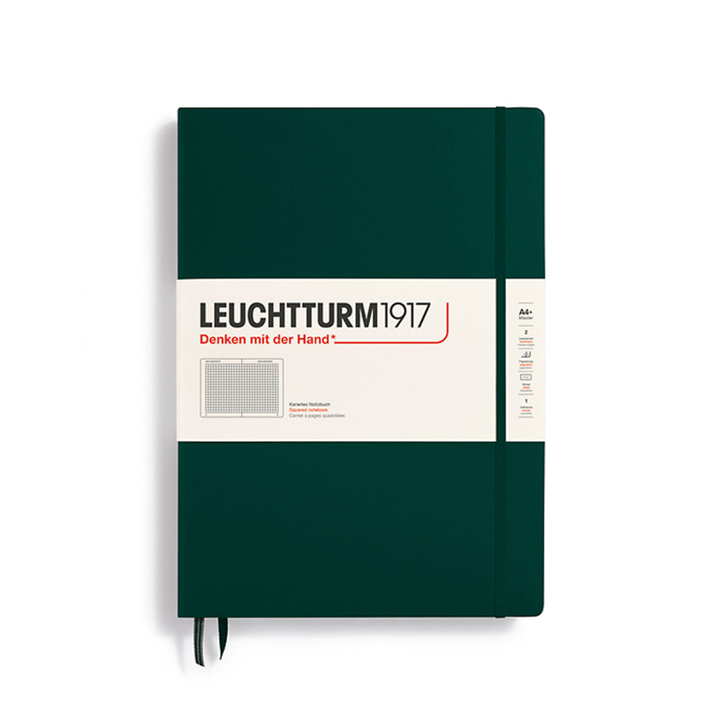 CARNET DE NOTE « MASTER CLASSIC » (A4+) COUVERTURE RIGIDE, VERT FORÊT (plusieurs styles) — par Leuchtturm 1917