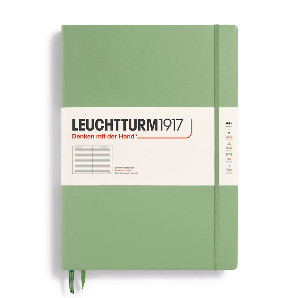CARNET DE NOTE « MASTER CLASSIC » (A4+) COUVERTURE RIGIDE, SAGE  (Plusieurs styles) — par Leuchtturm 1917