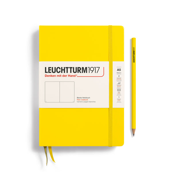 MEDIUM (A5) NOTEBOOK HARDCOVER, LEMON (Multiple Styles) — by Leuchtturm1917
