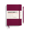 MEDIUM (A5) NOTEBOOK HARDCOVER, PORT RED (Multiple Styles) — by Leuchtturm1917
