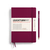 MEDIUM (A5) NOTEBOOK HARDCOVER, PORT RED (Multiple Styles) — by Leuchtturm1917