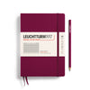 MEDIUM (A5) NOTEBOOK HARDCOVER, PORT RED (Multiple Styles) — by Leuchtturm1917