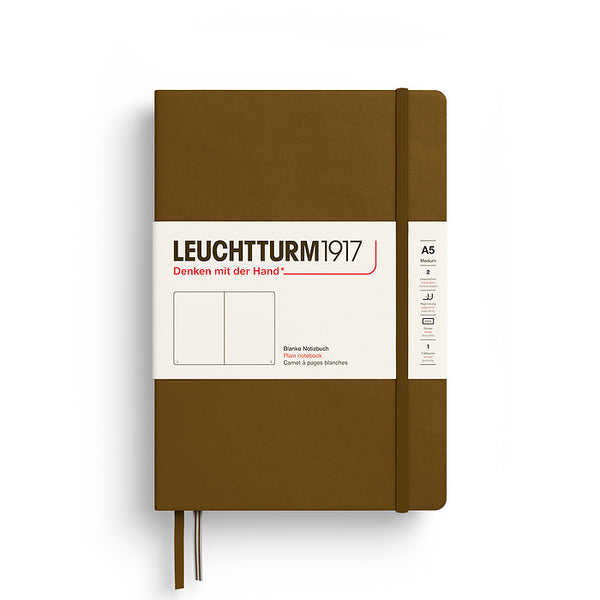 MEDIUM (A5) NOTEBOOK HARDCOVER, SPICE BROWN (Multiple Styles) — by Leuchtturm1917