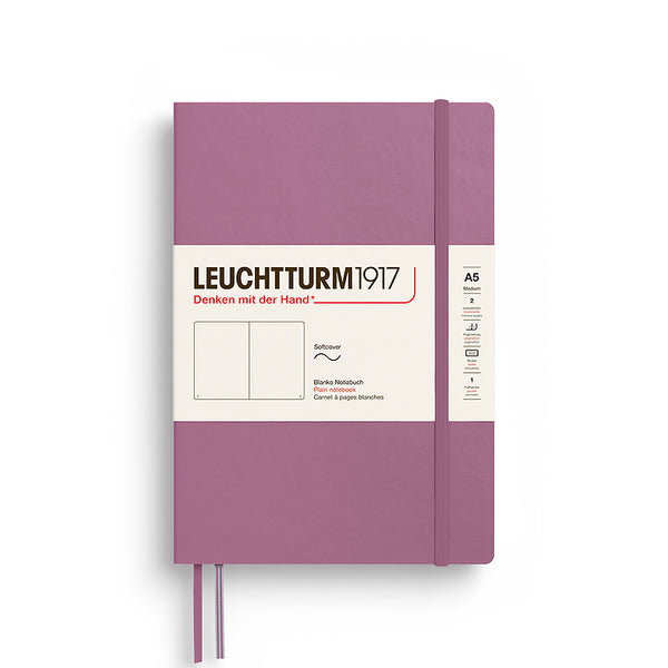 MEDIUM (A5) NOTEBOOK SOFTCOVER, DUSTY ROSE (Multiple Styles) — by Leuchtturm1917