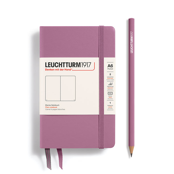 POCKET NOTEBOOK (A6) SOFTCOVER, DUSTY ROSE (Multiple Styles) — by Leuchtturm1917