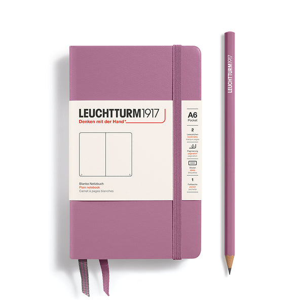 POCKET NOTEBOOK (A6) SOFTCOVER, DUSTY ROSE (Multiple Styles) — by Leuchtturm1917
