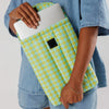 PUFFY LAPTOP SLEEVE (MULTIPLE SIZES) MINT PIXEL GINGHAM — by Baggu