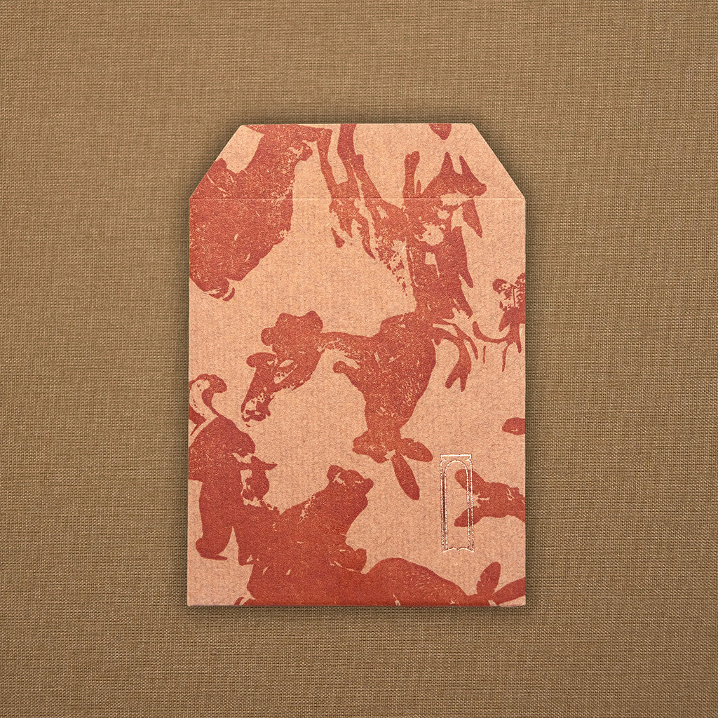 ENSEMBLE CARTE ET ENVELOPPE ARTISANALES ROUGE (plusieurs formats et styles) — par Atelier Ecluse