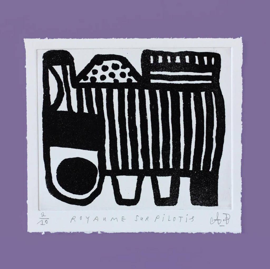 ROYAUME SUR PILOTIS, 18 x 20 cm (Sugar etching) – by Atelier Bingo