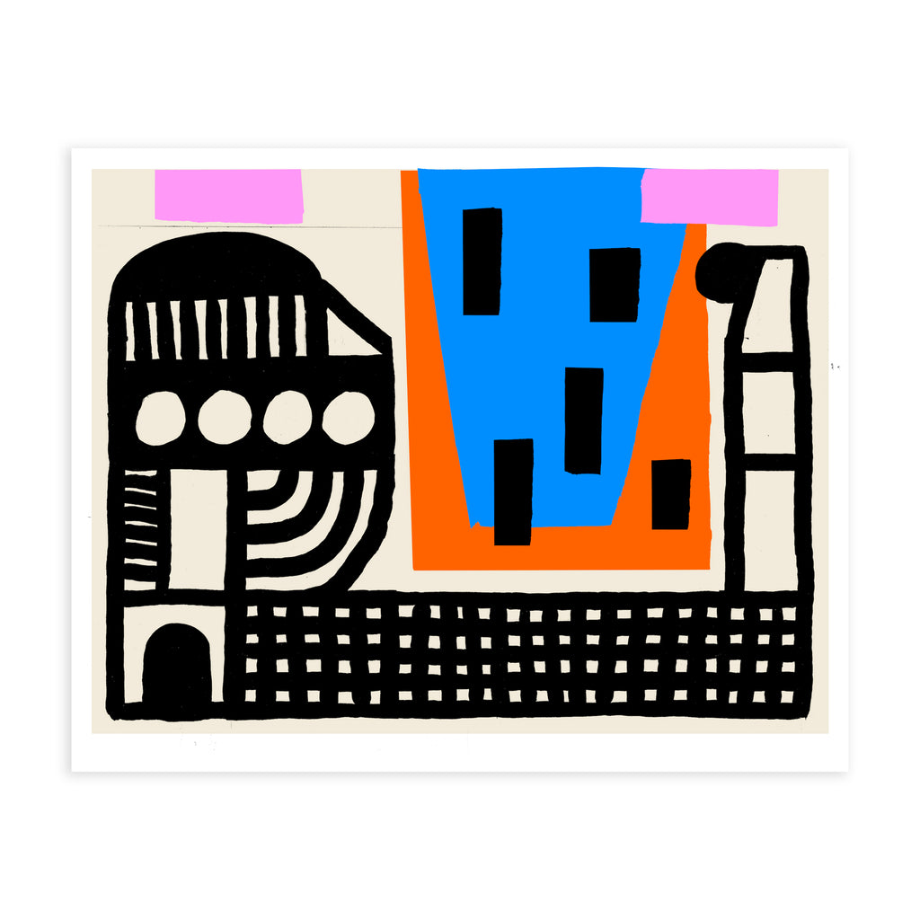 STRUCTURE PERMANANTES, TEMPORAIRES & EPHÉMÈRES – 50 x 40 cm (sérigraphie) — par Atelier Bingo