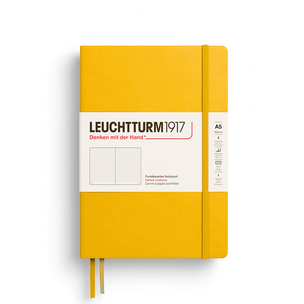CARNET DE NOTE MOYEN (A5) COUVERTURE RIGIDE, TOURNESOL (plusieurs styles) — par Leuchtturm 1917